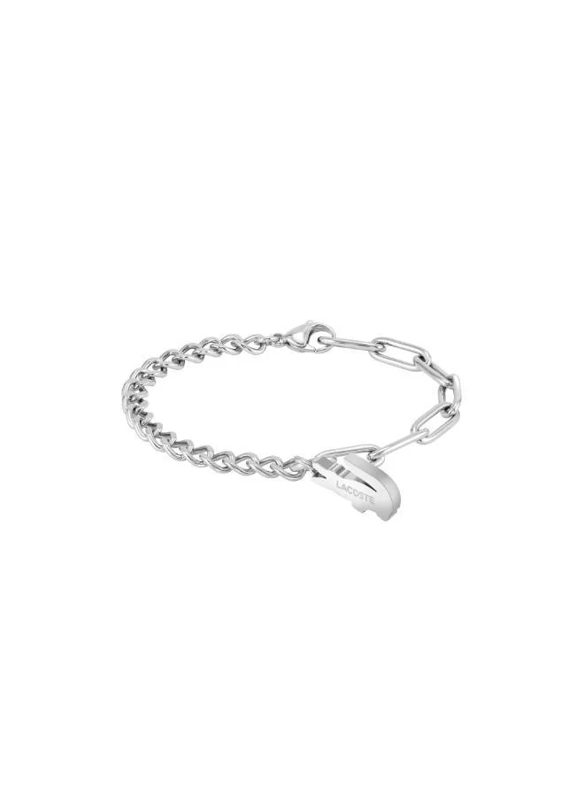 LACOSTE CROCODILE Collection Pendant Bracelet in Stainless Steel Embellished with Crystals